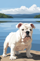 Portret angielskiego buldoga na gobelin-tapiserii – 25-878
