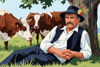 A pipe-smoking shepherd