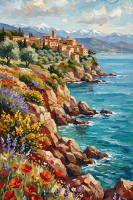 Mediterranean spring tapestry design