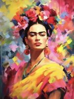 Frida Kahlo spalvota portretas