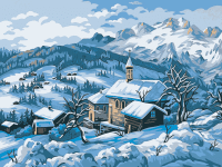 Winterlandschaft um das Dorf herum