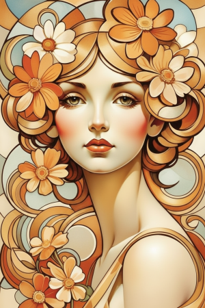 Alphonse Mucha stilius – Variacija 2 – BG26-0165