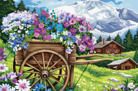 Цветна каруца в алпийски пейзаж – BG26-0200