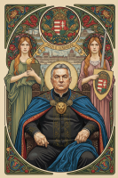 Portrait Art Nouveau avec gobelin de Budapest