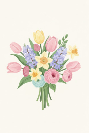 Bouquet of flowers in a spring mood