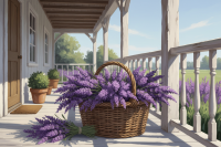 Coș cu lavandă pe verandă – BG26-0265