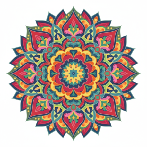 Xogħol tal-arti mandala ikkulurit
