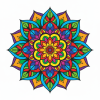 Cerchio mandala colorato, motivo floreale – BG26-0279