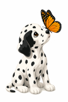 Chiot et papillon