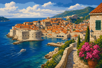 Panorama costera de Dubrovnik