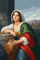 Giovane donna con brocca d