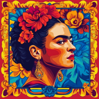 Retrato de Frida Kahlo no estilo de Alphonse Mucha – FR24-022