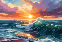 Sonnenuntergang auf dem Meer