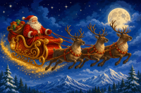 Jultomten på släde