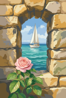 Seascape with rose